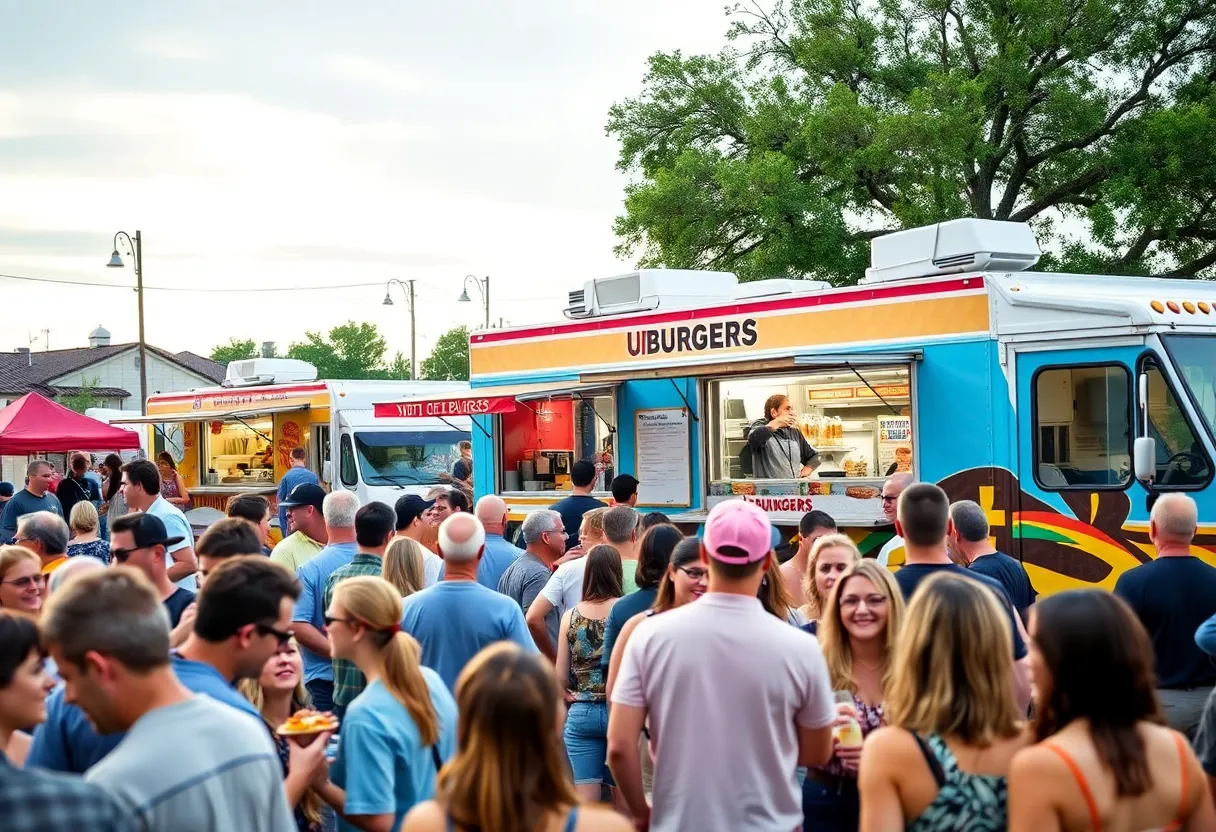UBP Burgers food truck at a festival in New Braunfels