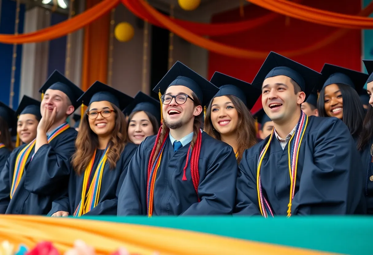 UTSA graduates reenacting popular internet memes at commencement