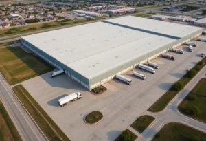 Aerial view of Walmart distribution center in New Braunfels