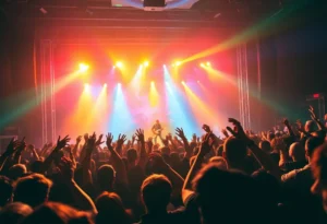 ZZ Top live concert with enthusiastic fans