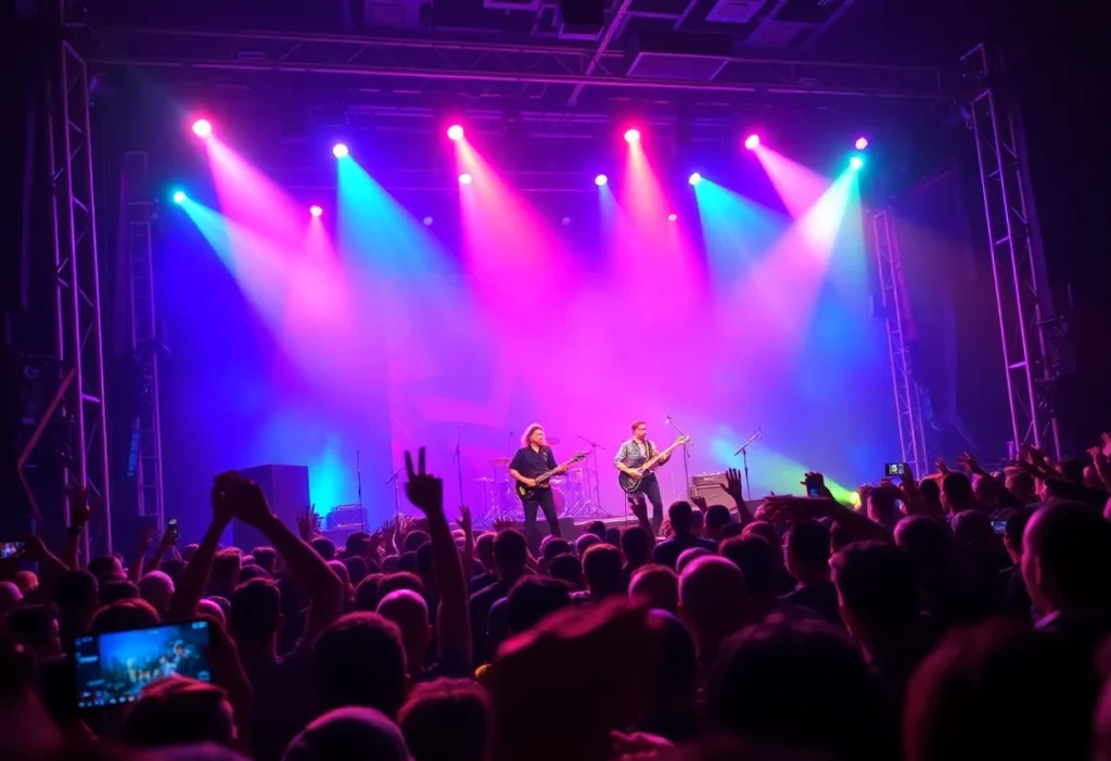 ZZ Top performing live on stage at a concert
