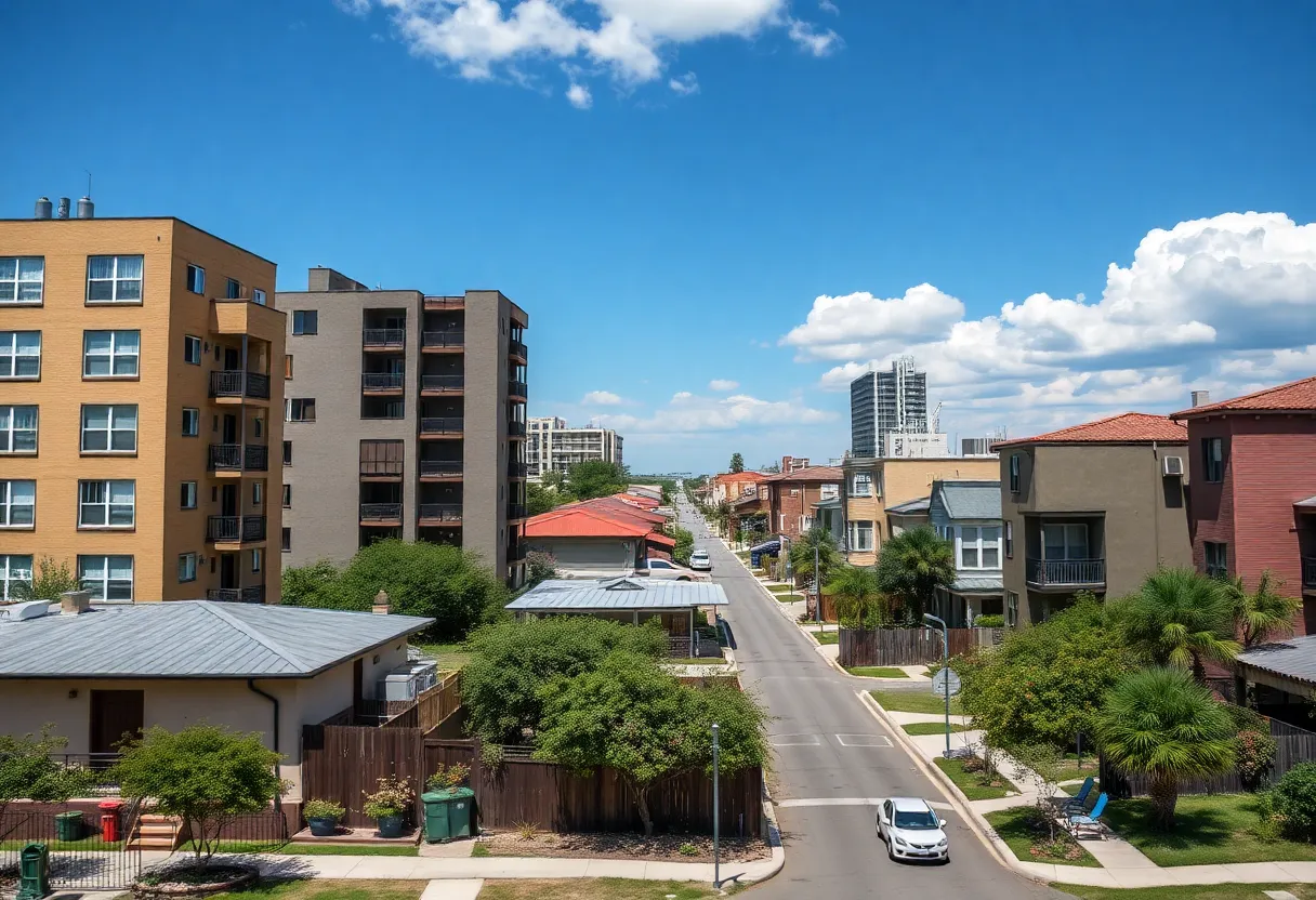 Image depicting affordable housing initiatives in San Antonio with various housing styles.