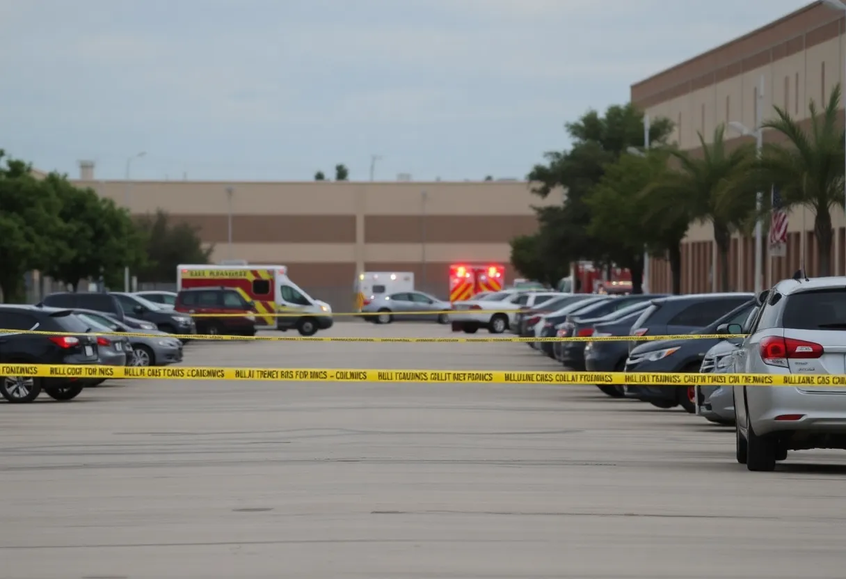 Police presence at the Amazon warehouse shooting in San Antonio.