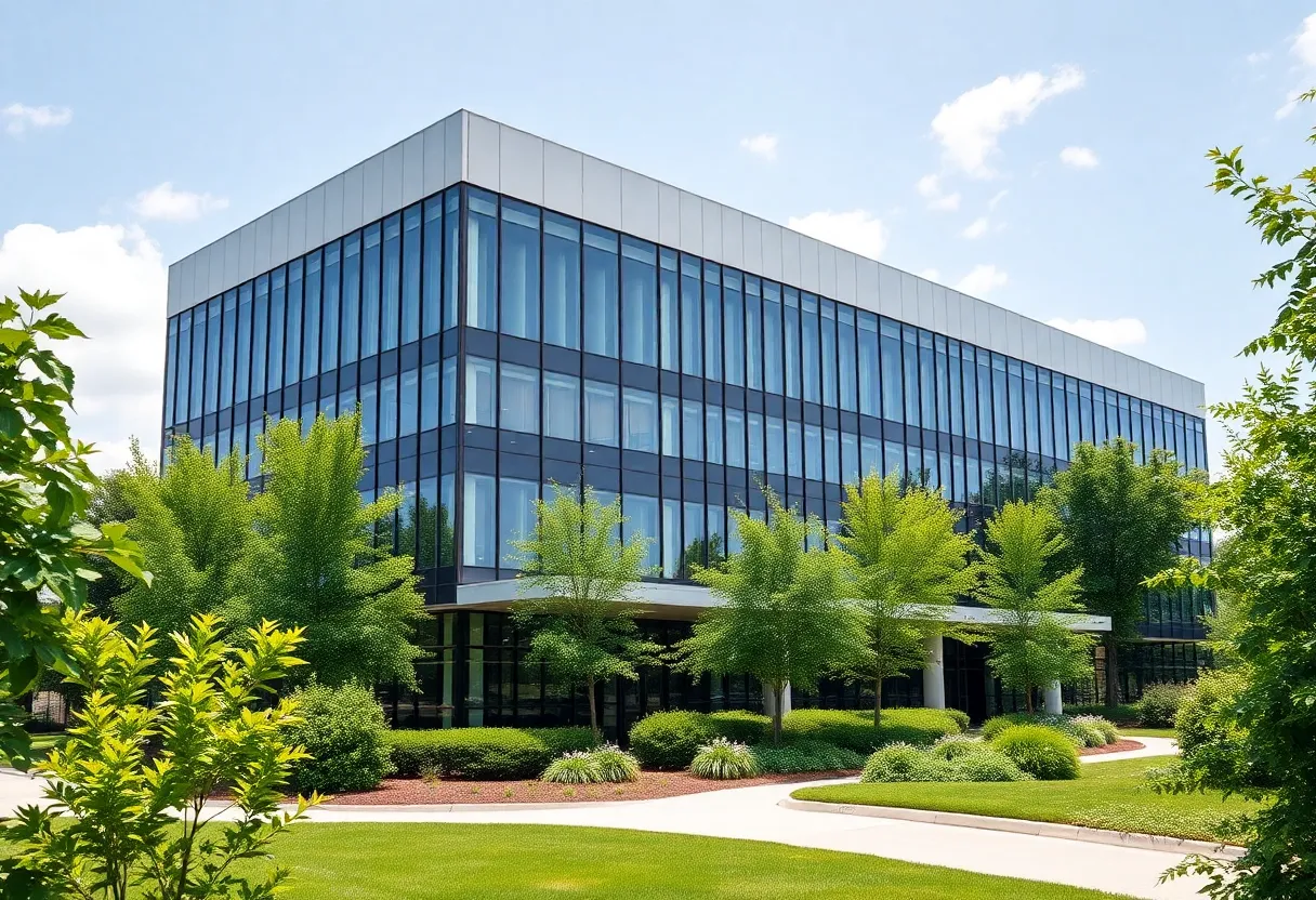Rendering of AT&T's new headquarters campus in Plano, Texas