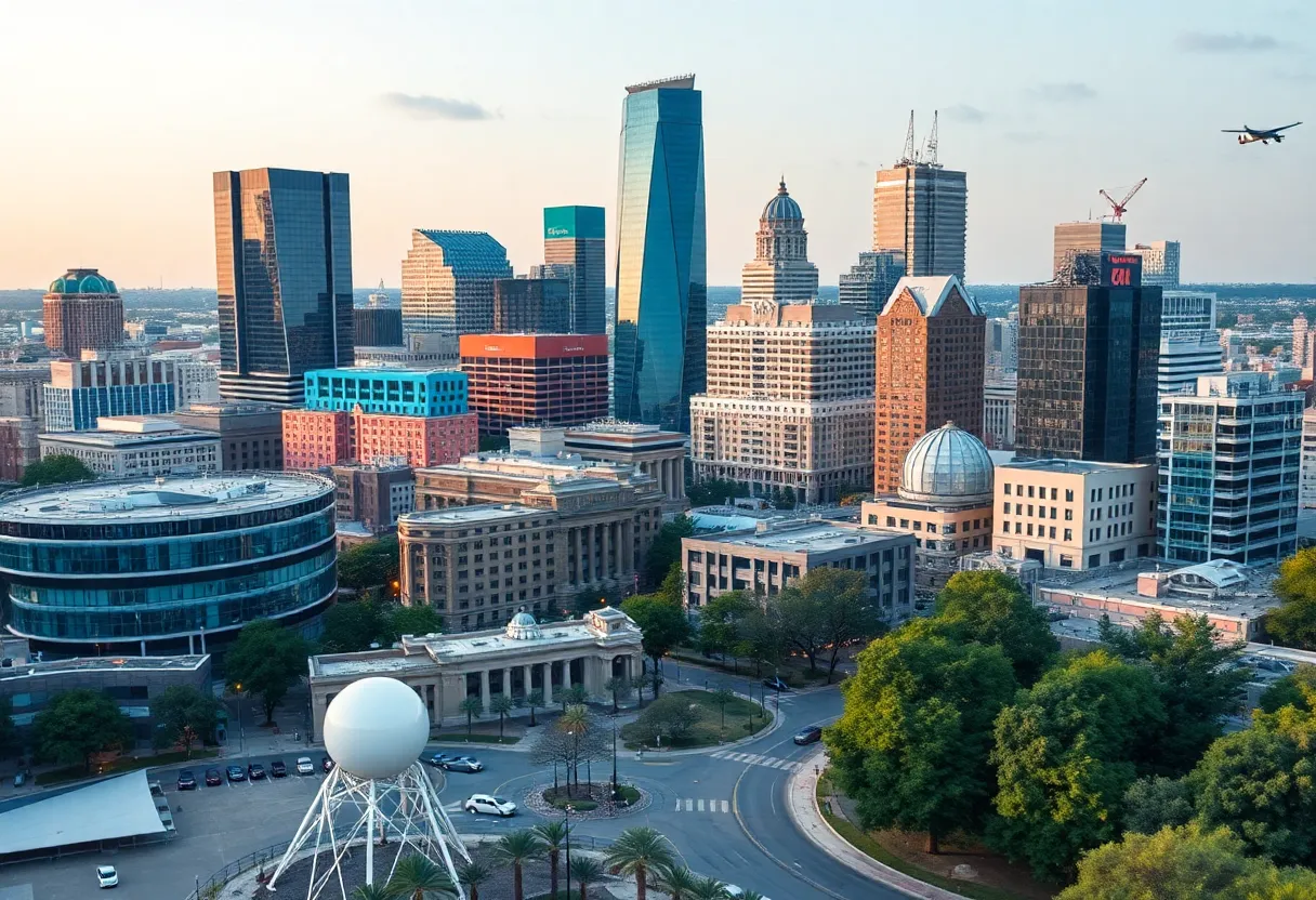 Cityscape of Austin with a focus on STEM job opportunities