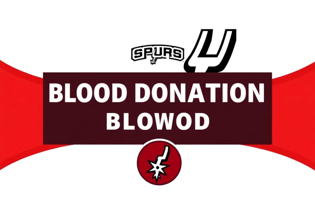 Image illustrating blood donation promotion connected to San Antonio Spurs game tickets.