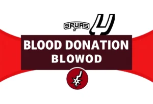Image illustrating blood donation promotion connected to San Antonio Spurs game tickets.