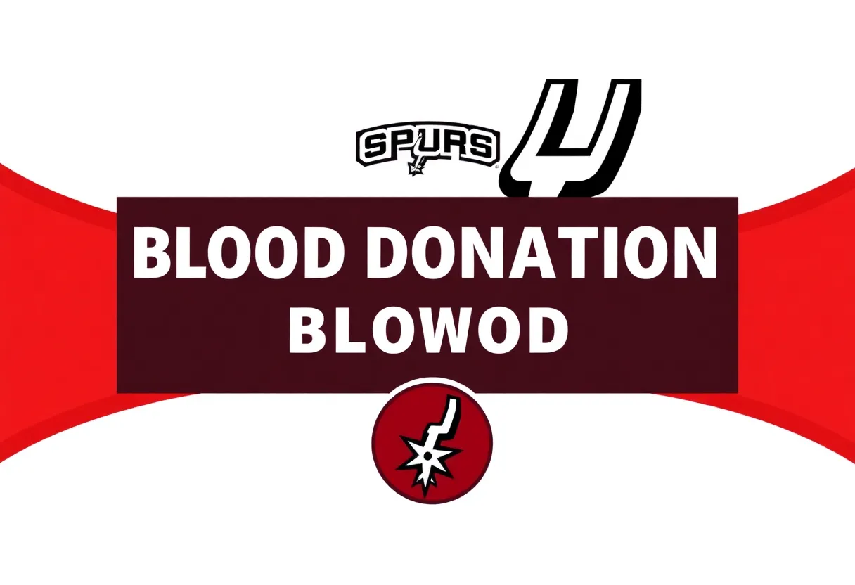 Image illustrating blood donation promotion connected to San Antonio Spurs game tickets.