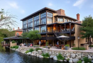 Rendering of the boutique hotel in the Gruene Historic District