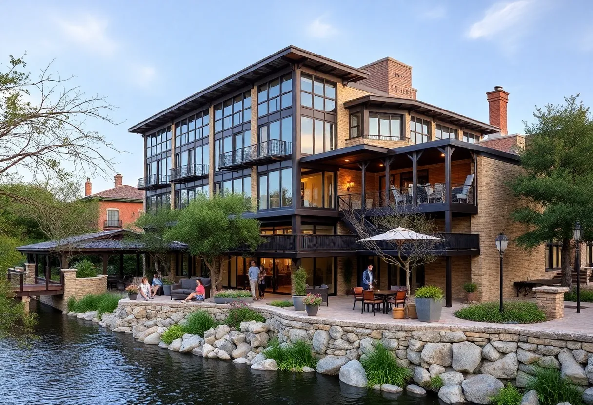 Rendering of the boutique hotel in the Gruene Historic District