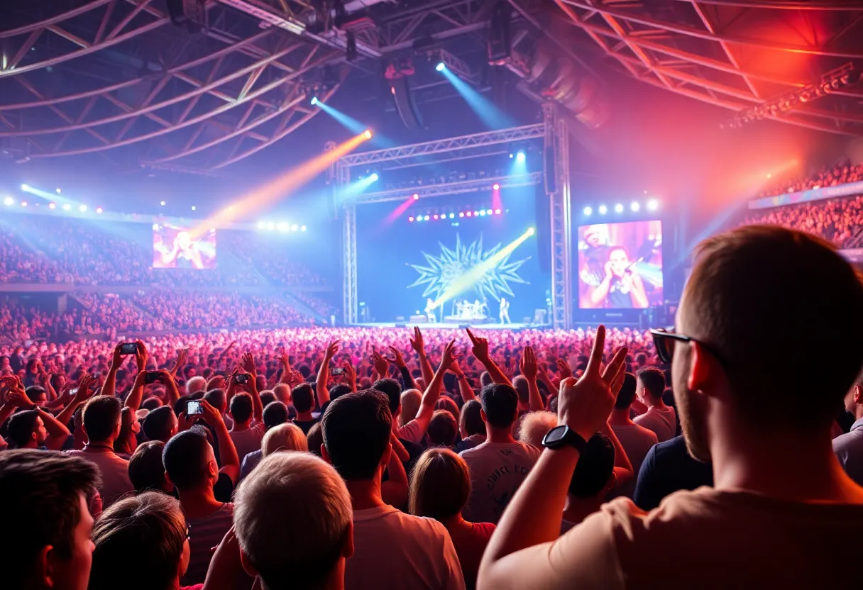 Vibrant audience at Bruno Mars concert in Alamodome