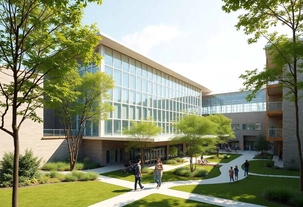 Concept image of a modern school design.