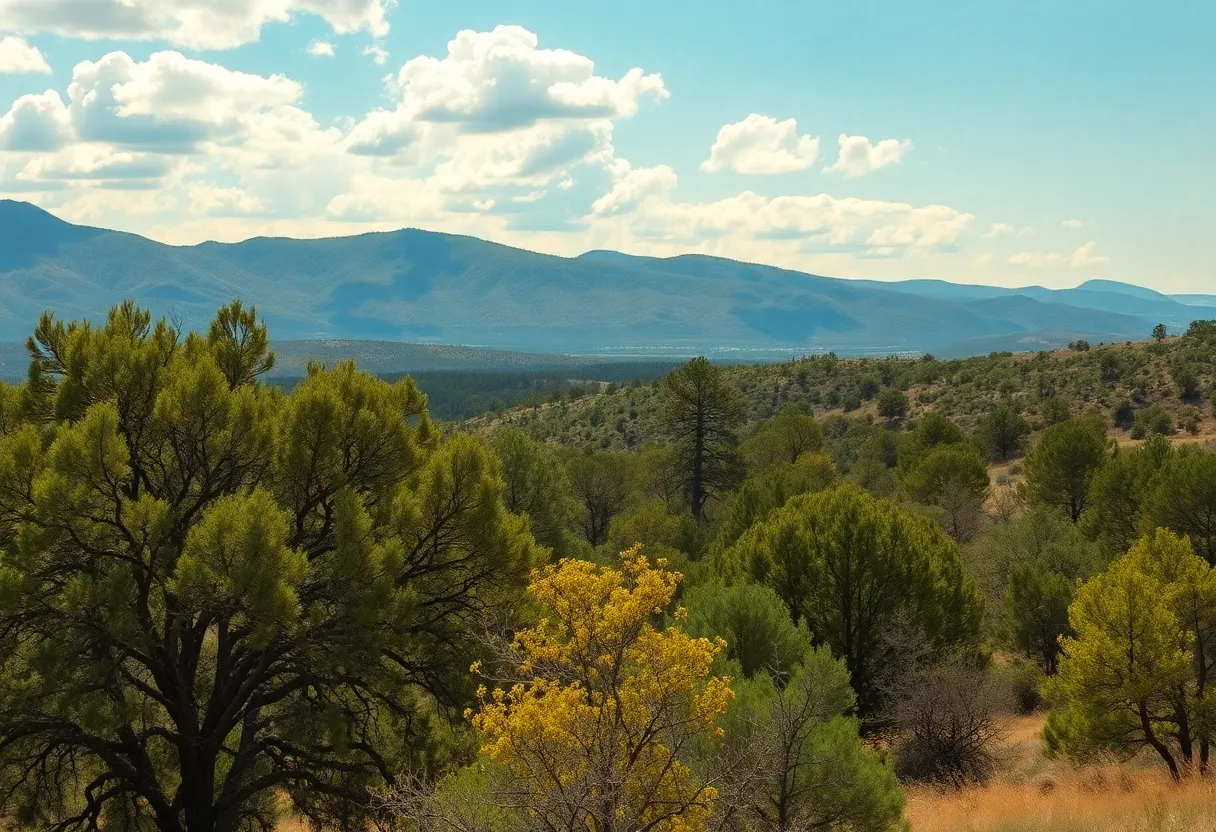 Mountain cedar trees in Texas with high pollen levels