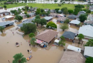 People collaborating during recovery efforts in flooded Central Texas