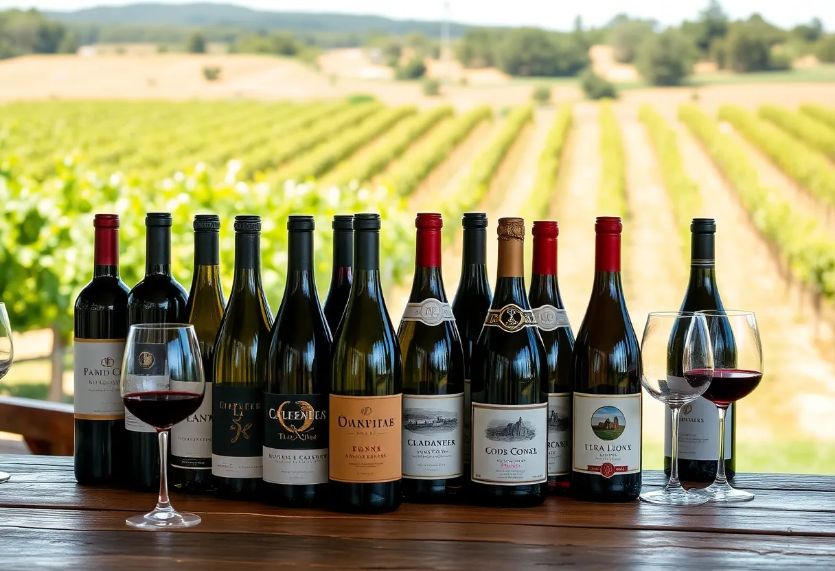 Fine wines displayed at the Champion Wine Auction