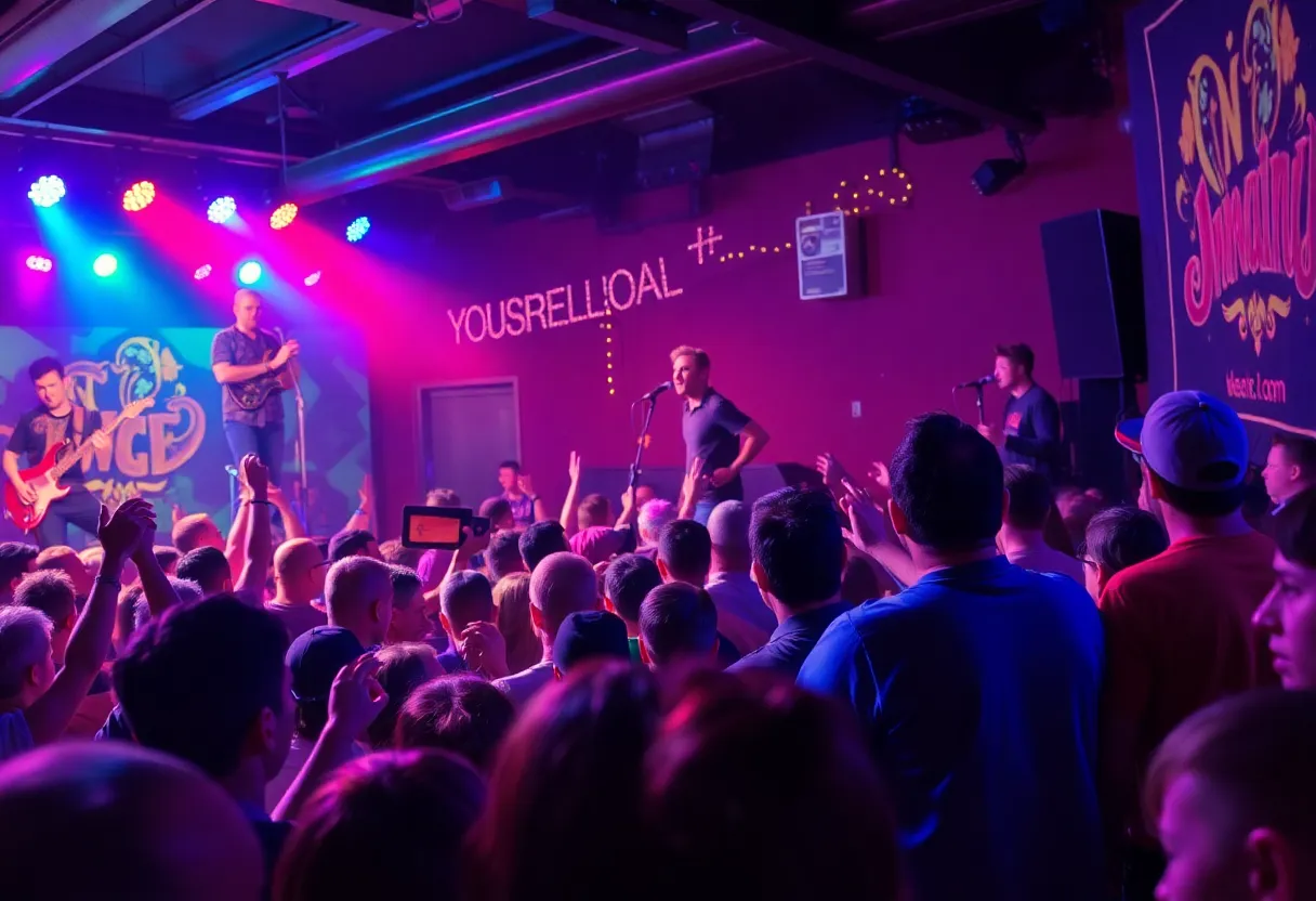 Audience enjoying the Chidori and Donella Drive concert at Paper Tiger in San Antonio