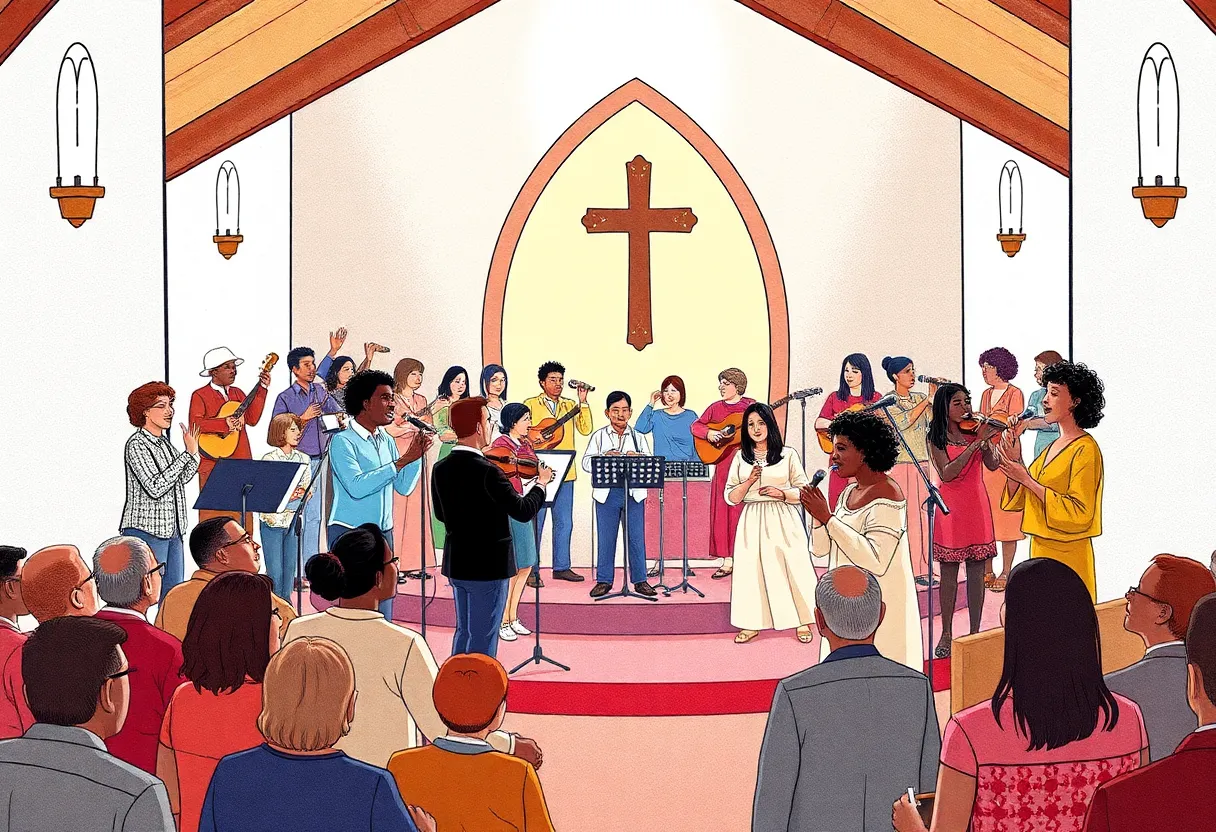 Musicians performing at a community concert in San Antonio.