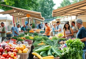 Vendors at a community market in San Antonio
