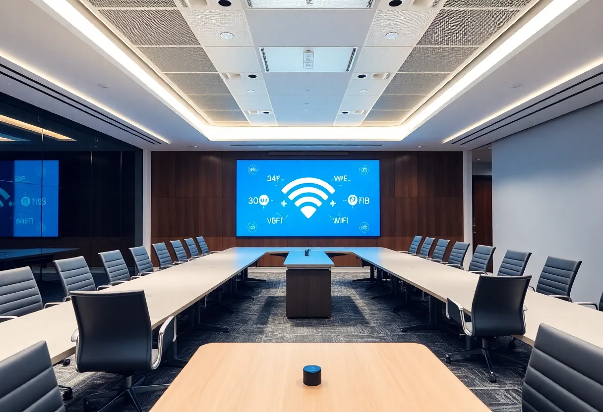 Modern conference room setup at 500 Sixth Street, San Antonio