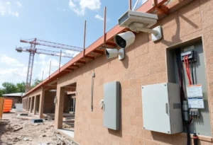 Security measures at a construction site in San Antonio