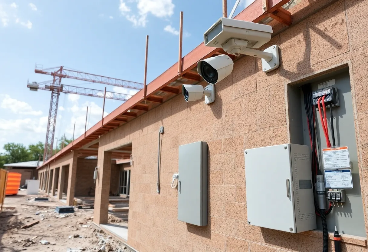 Security measures at a construction site in San Antonio