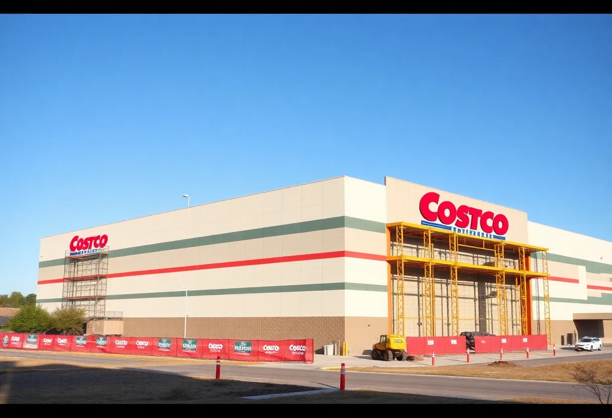 Construction site for Costco warehouse in Liberty Hill, Texas