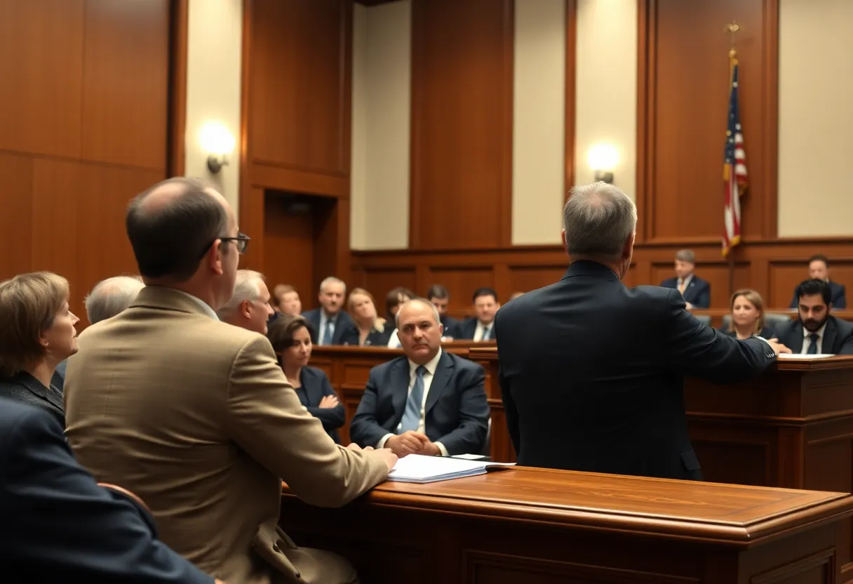 Courtroom scene for the Uvalde police officer trial