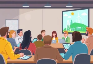 Virtual town hall meeting hosted by CPS Energy with community participants discussing energy initiatives.