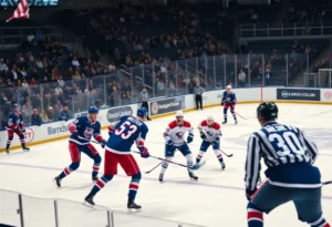 Dallas Stars players celebrating a victory on the ice