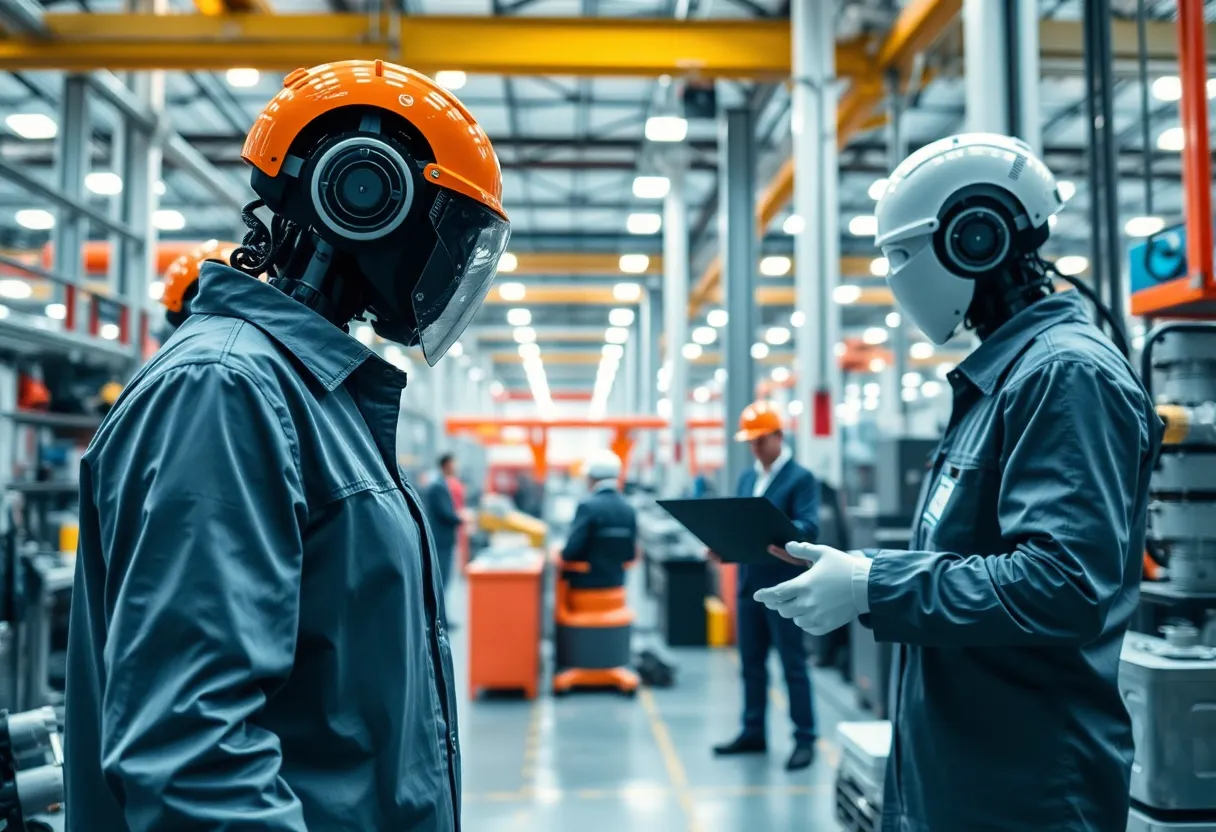 Visual representation of technology and automation in a corporate environment.