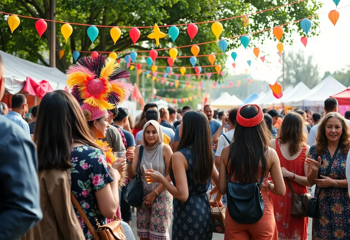 Community members celebrating DreamWeek San Antonio with art and cultural events