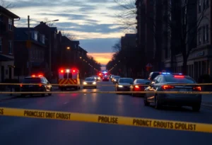 Emergency vehicles at the scene of a shooting on the East Side of San Antonio.