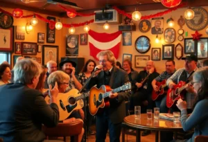Fans celebrating Elvis Presley at a tribute event