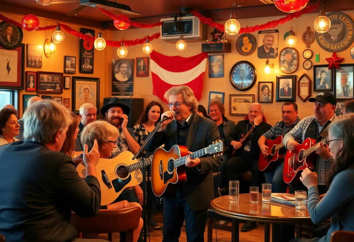 Fans celebrating Elvis Presley at a tribute event