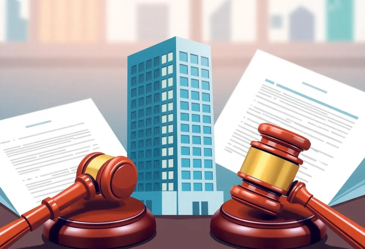 Illustration of a financial institution under investigation