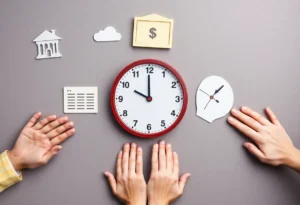 Illustration of financial aid and support for student loan borrowers.