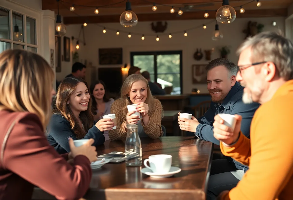Fans at the Gilmore Girls themed event enjoying coffee and interactions.