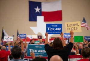 Governor Abbott supporters at a rally in Texas.