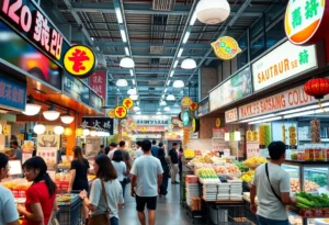 Rendering of the new H Mart store in Austin with food court