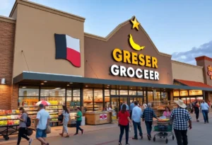 New H-E-B store in Texas featuring a pharmacy and BBQ.