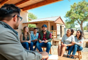 Small business owners receiving guidance on loan application