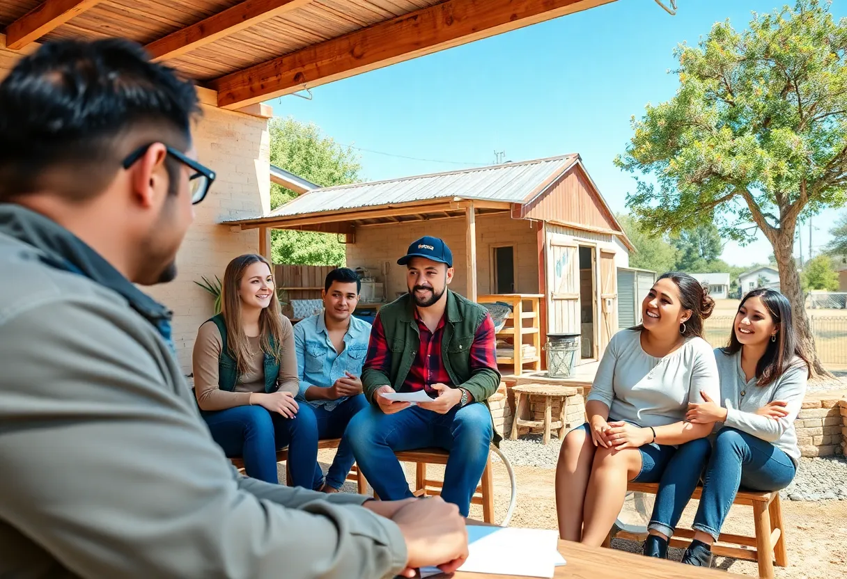 Small business owners receiving guidance on loan application