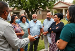 Diverse residents discussing safety and rights in San Antonio