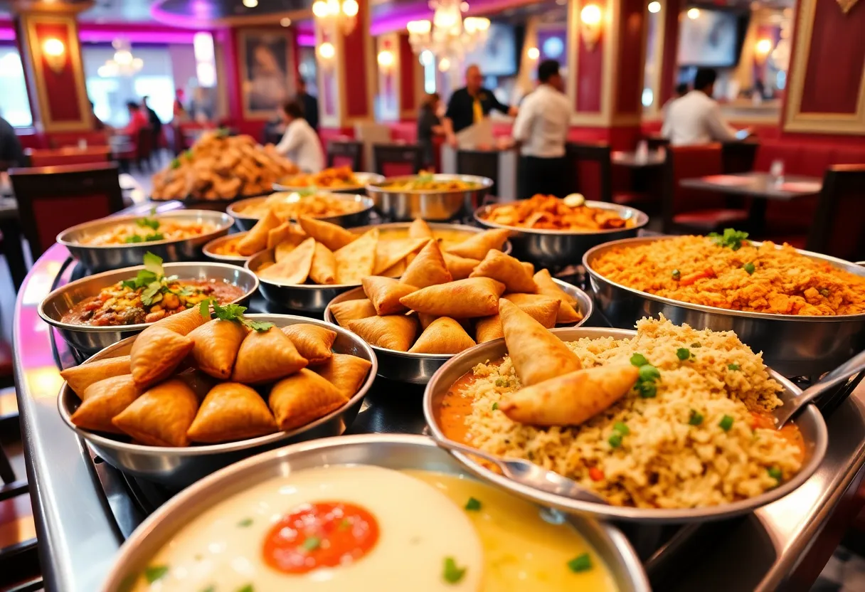 Traditional Indian buffet at India Taj Palace