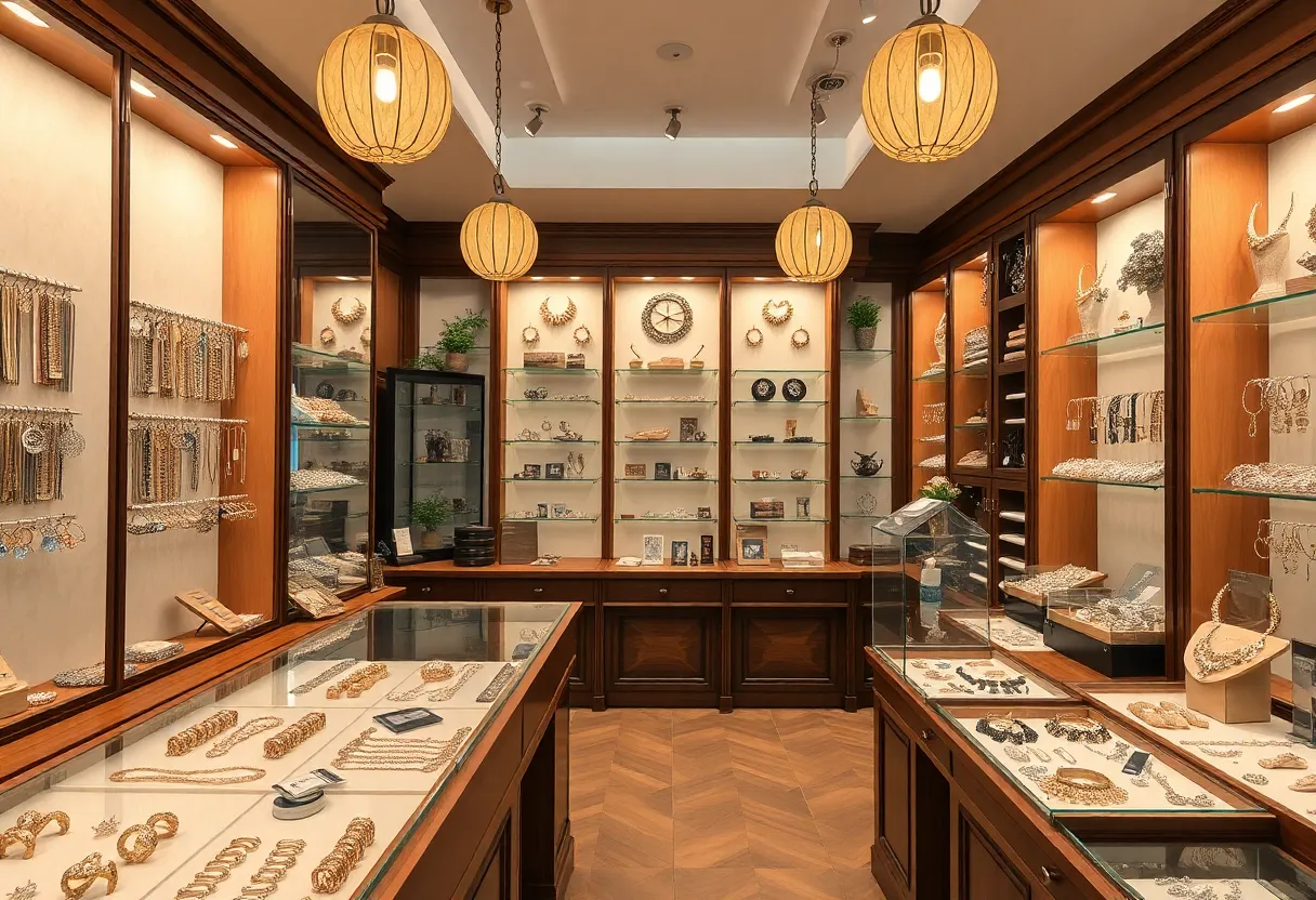 Jewelry display in James Avery's new San Antonio store