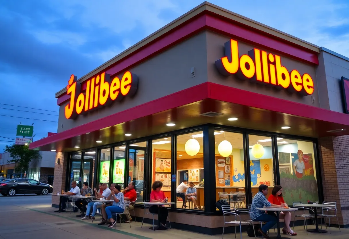 Exterior view of Jollibee restaurant in Texas