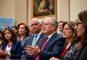 Lawmakers in a meeting discussing the implications of immigration policies and accountability.