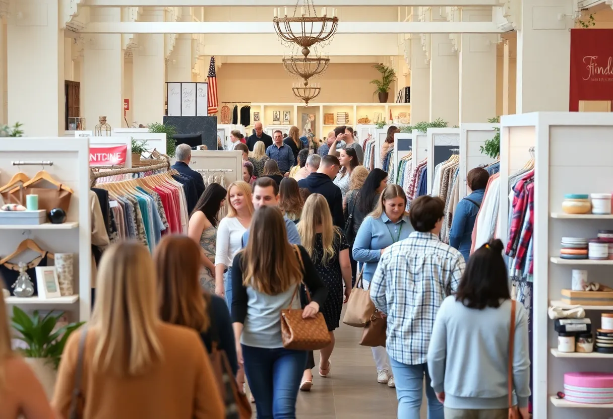 Shoppers at Le Garage Sale in Austin exploring local boutiques