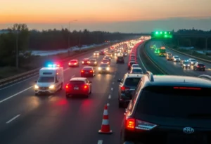 Accident scene on Loop 410 near Marbach Road during rush hour