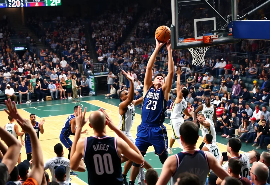 Dallas Mavericks celebrated scoring victory over Utah Jazz